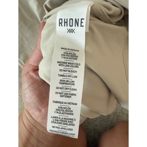Rhône Long Sleeve Men’s workout ski shirt in Sandstone Beige Cream Tan Small NWT - Picture 7 of 10